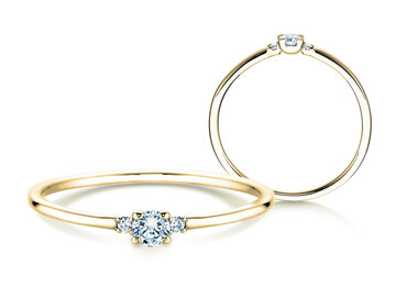 Anillo de compromiso  en 9K oro blanco con diamantes 0,10ct G/SI