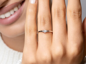 Anillo de compromiso Vivid Petite Diamond en 14K oro blanco con diamantes 0,20ct G/SI