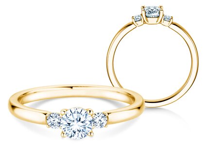 Anillo de compromiso  en 9K oro amarillo con diamantes 0,40ct G/SI