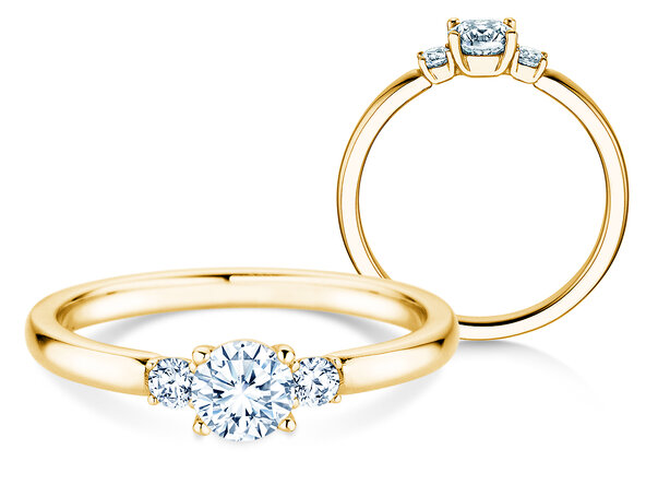 Anillo de compromiso  en 9K oro amarillo con diamantes 0,40ct G/SI