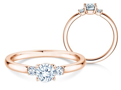 Anillo de compromiso  en 9K oro rosa con diamantes 0,40ct G/SI