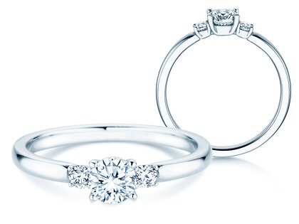 Anillo de compromiso  en 9K oro blanco con diamantes 0,40ct G/SI
