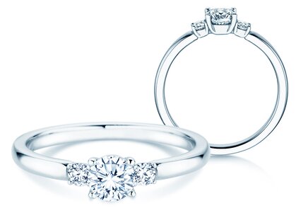 Anillo de compromiso  en 9K oro blanco con diamantes 0,40ct G/SI