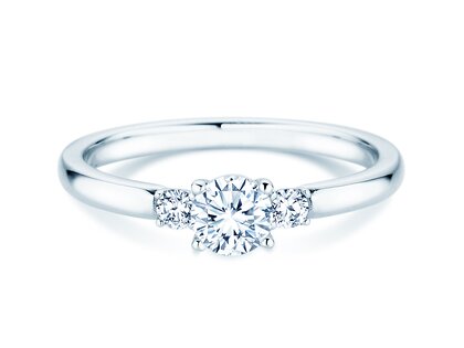 Anillo de compromiso  en 9K oro blanco con diamantes 0,40ct G/SI