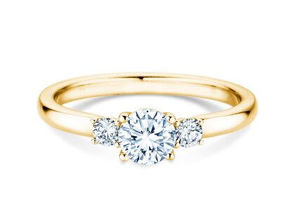 Anillo de compromiso Vivid Petite Diamond en 18K oro amarillo con diamantes 0,50ct G/SI