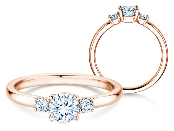 Anillo de compromiso  en 9K oro rosa con diamantes 0,50ct G/SI
