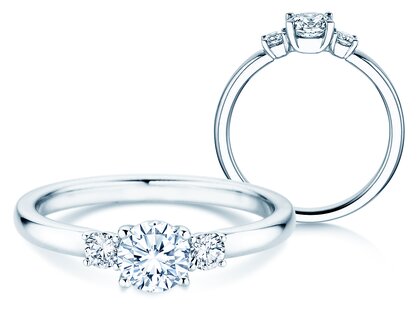 Anillo de compromiso Vivid Petite Diamond en 18K oro blanco con diamantes 0,50ct G/SI