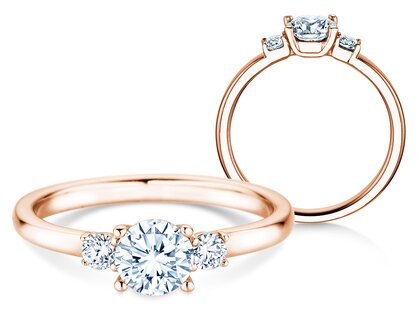 Anillo de compromiso Vivid Petite Diamond en oro rosa