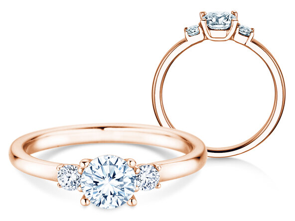 Anillo de compromiso Vivid Petite Diamond en 18K oro rosa con diamantes 0,60ct G/SI