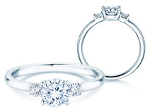 Anillo de compromiso  en 9K oro blanco con diamantes 0,60ct G/SI