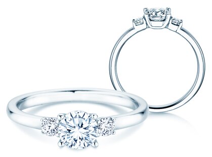 Anillo de compromiso Vivid Petite Diamond en oro blanco
