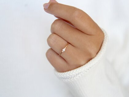 Anillo de compromiso  en 9K oro rosa con diamantes 0,10ct G/SI