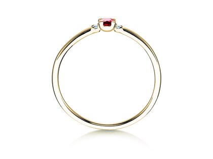 Anillo de compromiso Vivid Petite en 14K oro amarillo con rubí 0,08ct y diamantes 0,02ct