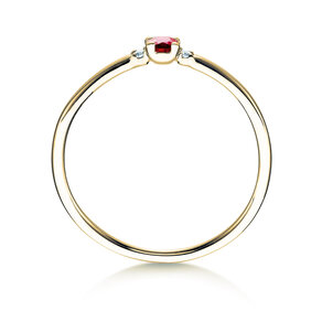 Anillo de compromiso Vivid Petite en 14K oro amarillo con rubí 0,08ct y diamantes 0,02ct