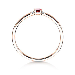 Anillo de compromiso  en 9K oro rosa con rubí 0,08ct y diamantes 0,02ct