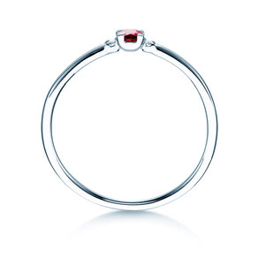 Anillo de compromiso Vivid Petite en platino 950/- con rubí 0,08ct y diamantes 0,02ct