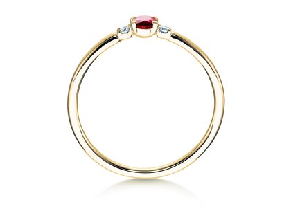 Anillo de compromiso Vivid Petite en 14K oro amarillo con rubí 0,16ct y diamantes 0,04ct
