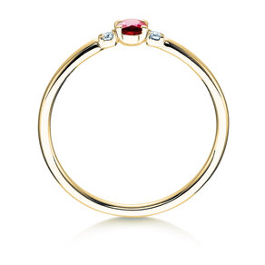 Anillo de compromiso Vivid Petite en 14K oro amarillo con rubí 0,16ct y diamantes 0,04ct