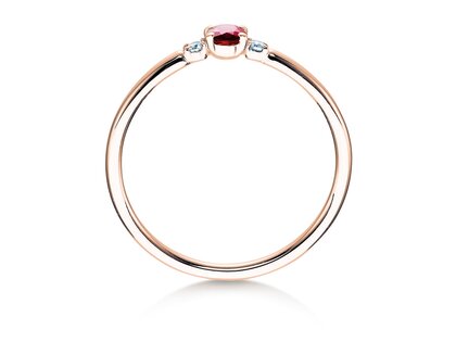 Anillo de compromiso Vivid Petite en 14K oro rosa con rubí 0,16ct y diamantes 0,04ct
