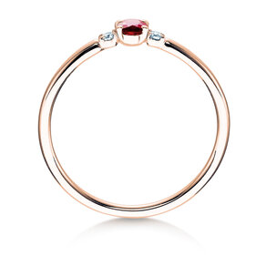 Anillo de compromiso Vivid Petite en 14K oro rosa con rubí 0,16ct y diamantes 0,04ct