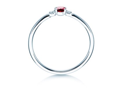 Anillo de compromiso Vivid Petite en 14K oro blanco con rubí 0,16ct y diamantes 0,04ct