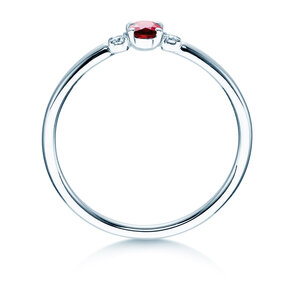 Anillo de compromiso Vivid Petite en 14K oro blanco con rubí 0,16ct y diamantes 0,04ct