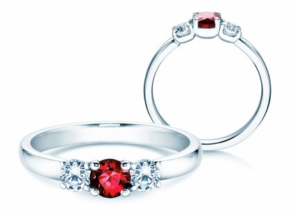 Anillo de compromiso Vivid Petite en oro blanco