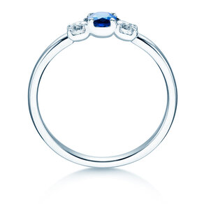 Anillo de compromiso Vivid Petite en 14K oro blanco con zafiro 0,20ct y diamantes 0,20ct
