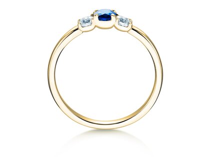 Anillo de compromiso Vivid Petite en 14K oro amarillo con zafiro 0,20ct y diamantes 0,20ct