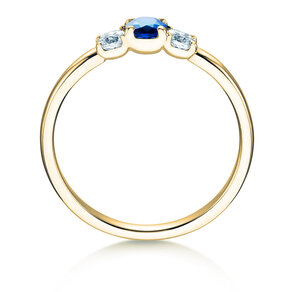 Anillo de compromiso Vivid Petite en 14K oro amarillo con zafiro 0,20ct y diamantes 0,20ct