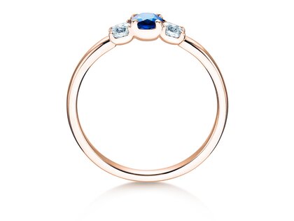 Anillo de compromiso Vivid Petite en 14K oro rosa con zafiro 0,20ct y diamantes 0,20ct