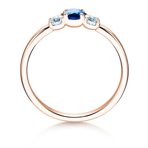 Anillo de compromiso Vivid Petite en 14K oro rosa con zafiro 0,20ct y diamantes 0,20ct