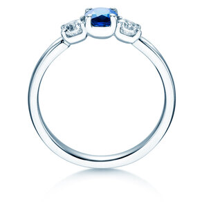 Anillo de compromiso Vivid Petite en 18K oro blanco con zafiro 0,30ct y diamantes 0,30ct
