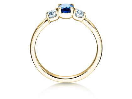 Anillo de compromiso Vivid Petite en 18K oro amarillo con zafiro 0,30ct y diamantes 0,30ct