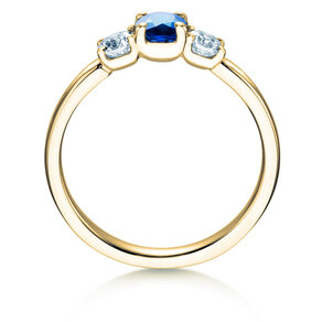 Anillo de compromiso Vivid Petite en 18K oro amarillo con zafiro 0,30ct y diamantes 0,30ct