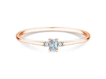 Anillo de compromiso  en 9K oro rosa con diamantes 0,10ct G/VS