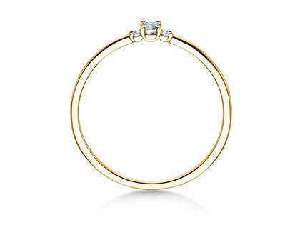 Anillo de compromiso Vivid Petite Emerald Cut en 14K oro amarillo con diamantes 0,10ct G/VS