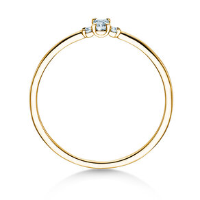 Anillo de compromiso Vivid Petite Emerald Cut en 14K oro amarillo con diamantes 0,10ct G/VS