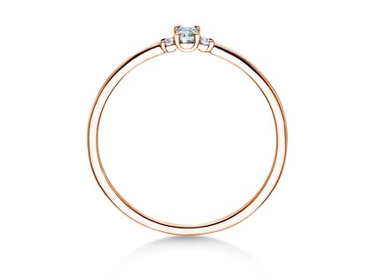 Anillo de compromiso  en 9K oro rosa con diamantes 0,10ct G/VS