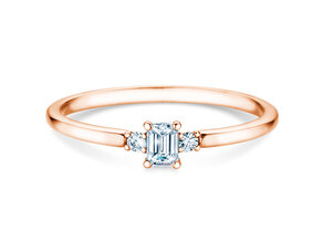 Anillo de compromiso Vivid Petite Emerald Cut en oro rosa