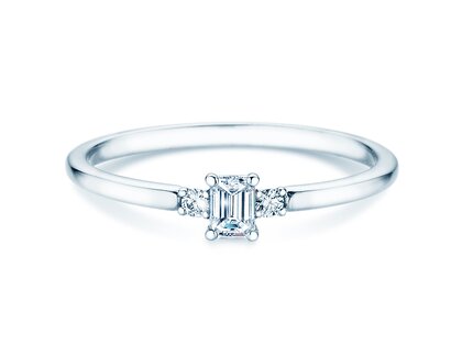 Anillo de compromiso Vivid Petite Emerald Cut