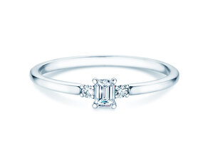 Anillo de compromiso Vivid Petite Emerald Cut