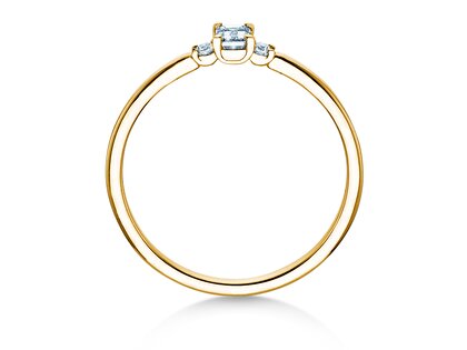 Anillo de compromiso Vivid Petite Emerald Cut en oro amarillo