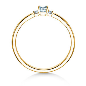 Anillo de compromiso Vivid Petite Emerald Cut en oro amarillo