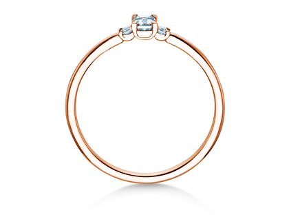 Anillo de compromiso Vivid Petite Emerald Cut en oro rosa