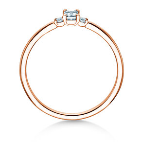 Anillo de compromiso Vivid Petite Emerald Cut en oro rosa