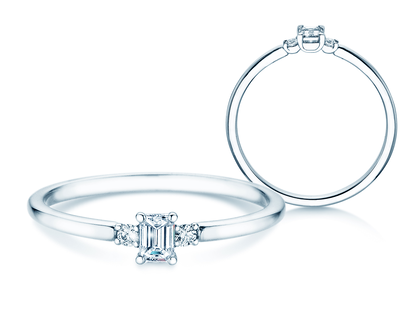 Anillo de compromiso Vivid Petite Emerald Cut