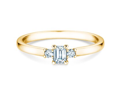 Anillo de compromiso  en 9K oro amarillo con diamantes 0,31ct G/VS
