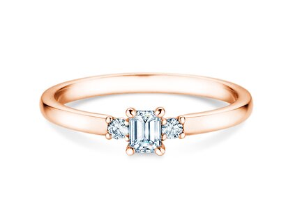 Anillo de compromiso  en 9K oro rosa con diamantes 0,31ct