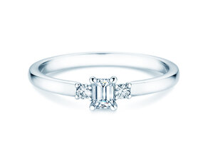 Anillo de compromiso  en 9K oro blanco con diamantes 0,31ct G/VS